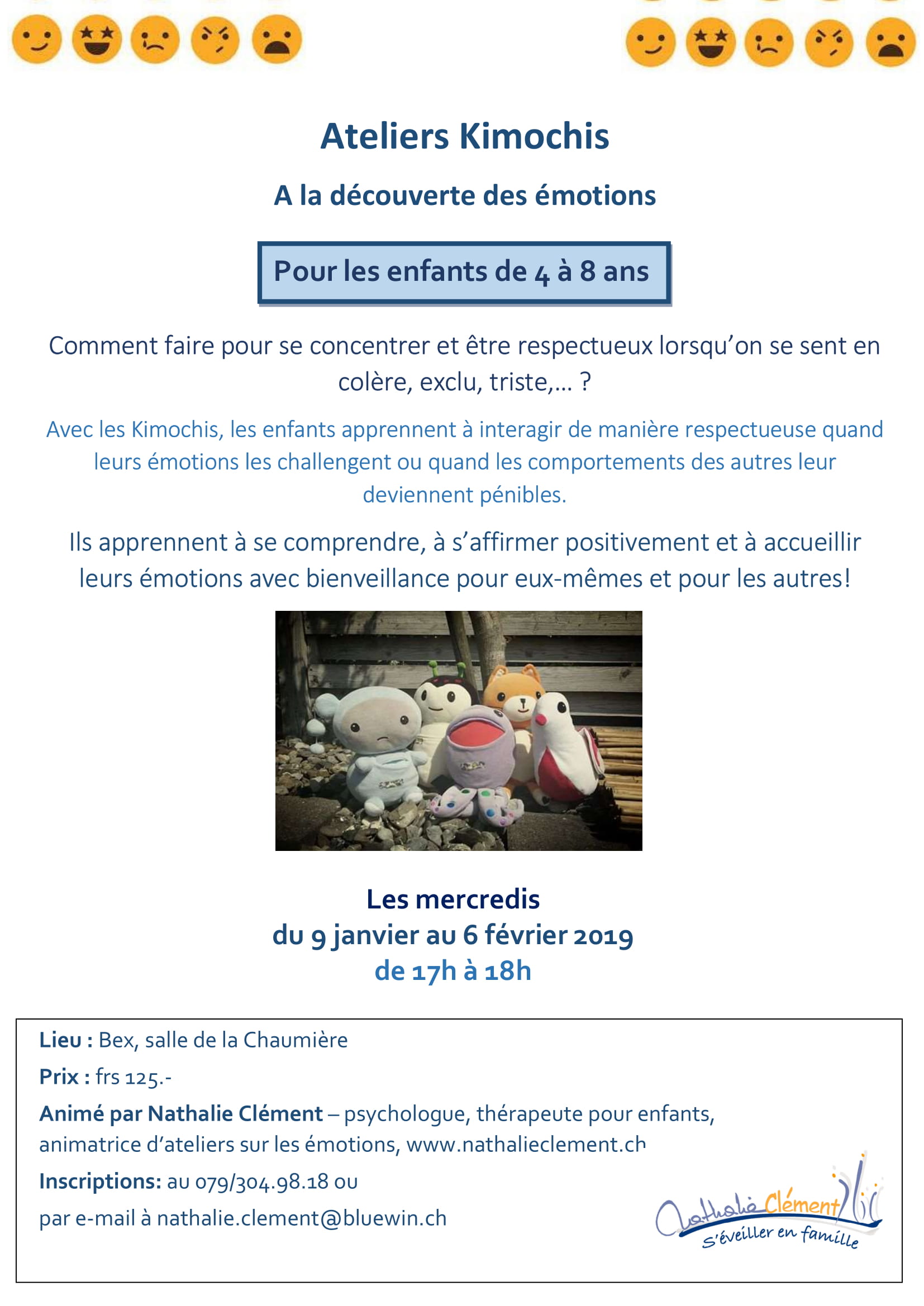 kimochis, émotions, chablais, Nathalie Clément, Bex, interactions sociales, ateliers pour enfant, thérapeute pour enfant kimochis, émotions, chablais, Nathalie Clément, Bex, interactions sociales, ateliers pour enfant, thérapeute pour enfant