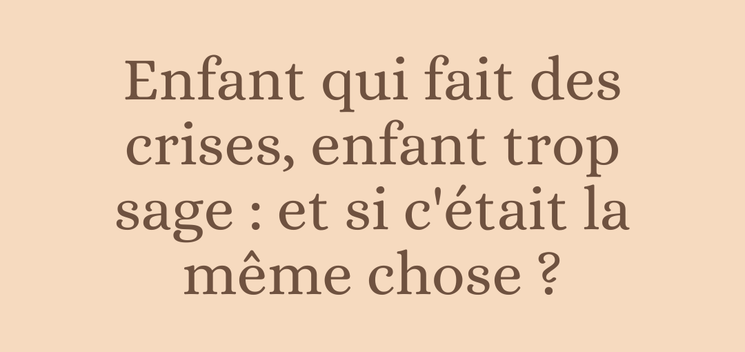 Enfant qui fait des crises, enfant trop sage : et si c'était la même chose ?